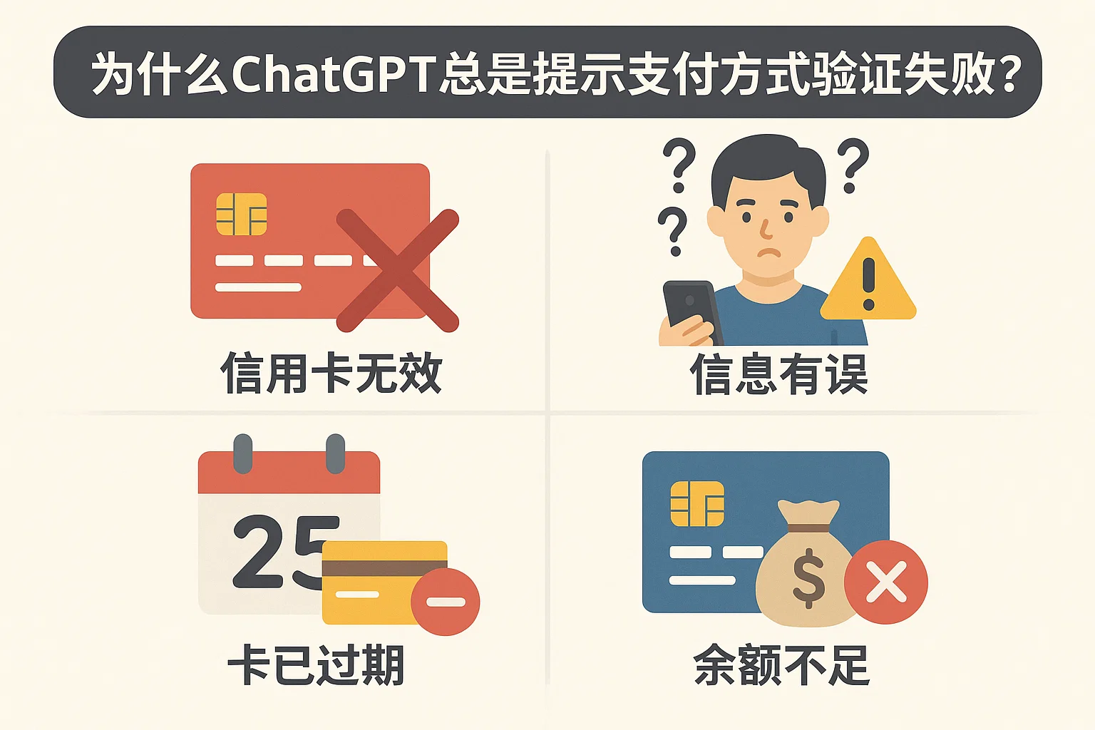 为什么ChatGPT总是提示支付方式验证失败?原因可能是这些-极速AI智能