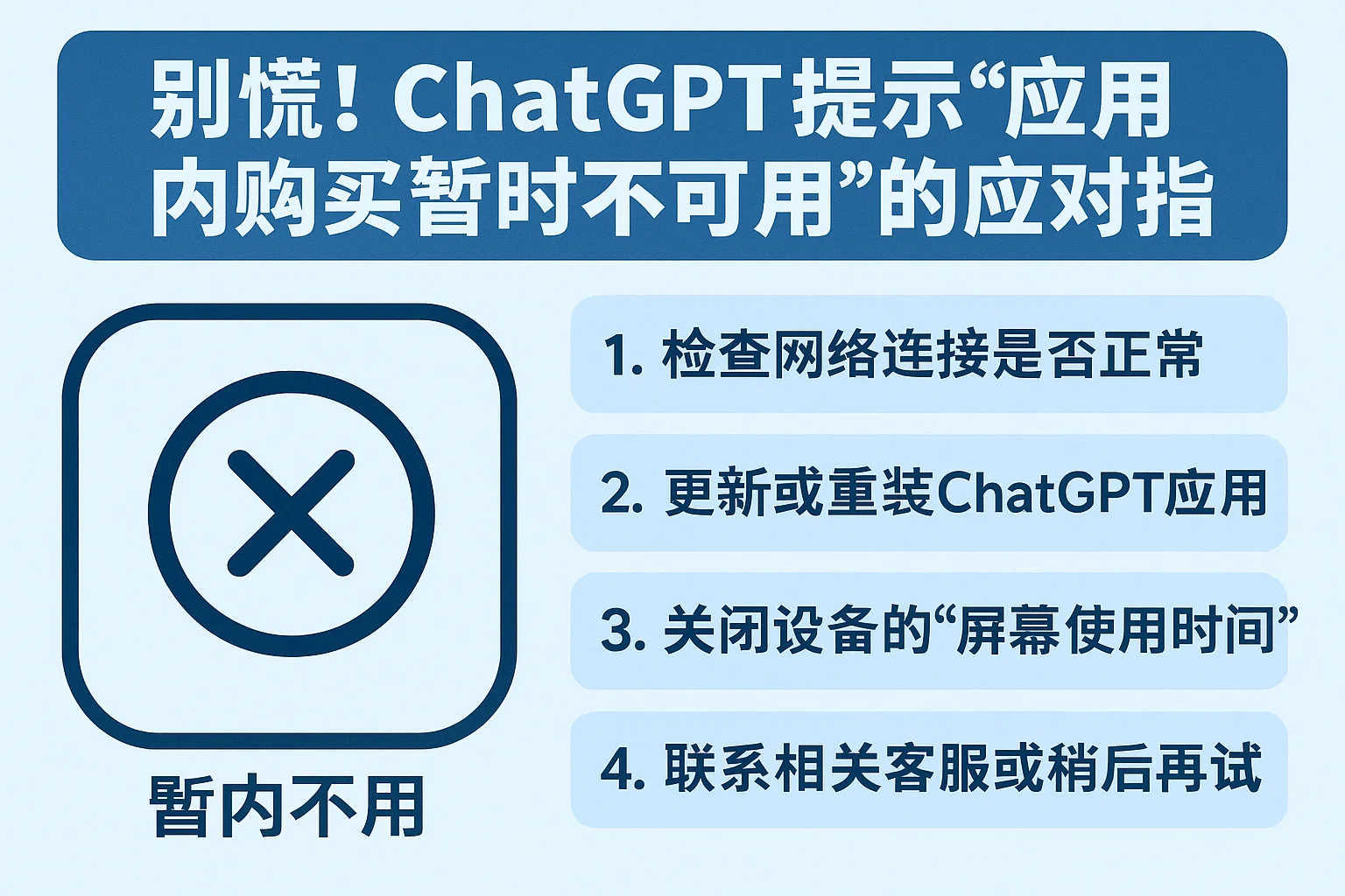别慌!ChatGPT提示“应用内购买暂时不可用”的应对指南-极速AI智能